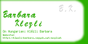 barbara klezli business card