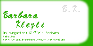 barbara klezli business card